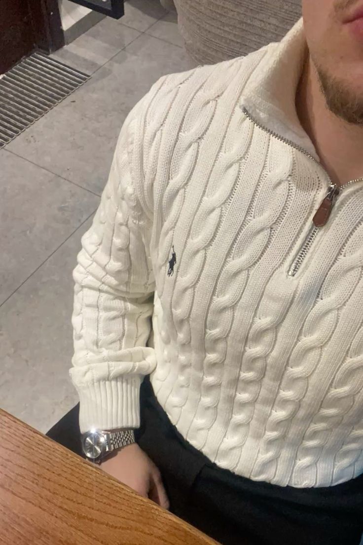 QUARTER ZIP RALPH LAUREN WHITE