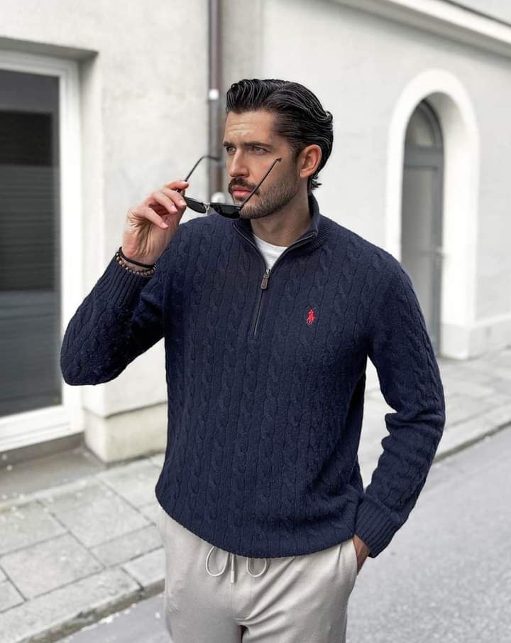 QUARTER ZIP RALPH LAUREN BLUE